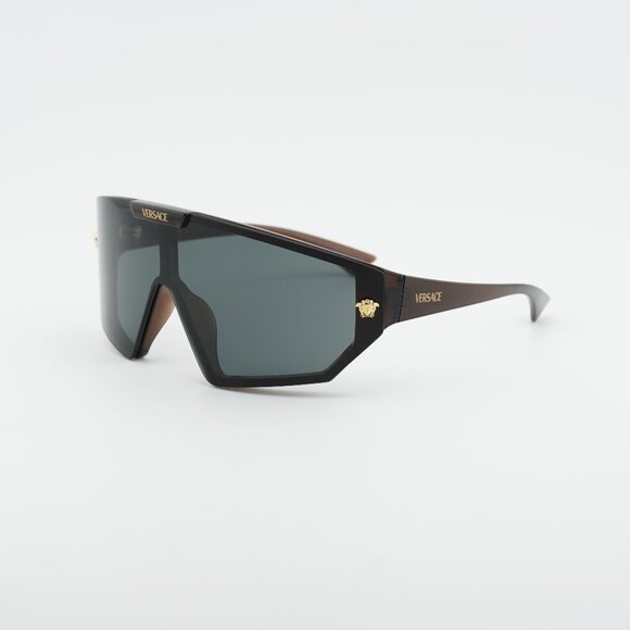 Versace VE4461 533213 Sunglasses Brown Shield Frame,Brow with Grey Clip-On Lense main image 9
